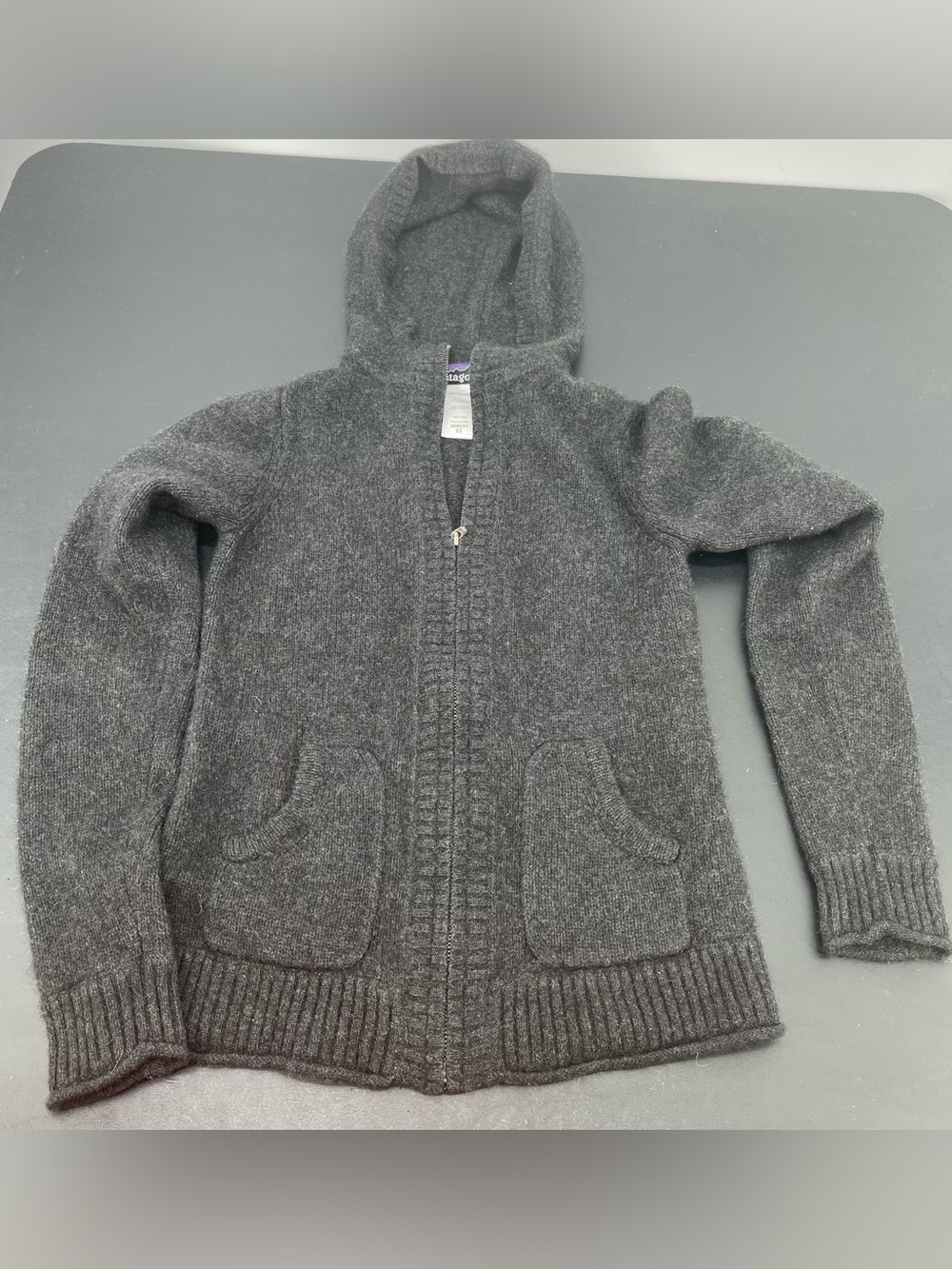 Patagonia Charcoal Heather Zip-Up Cashmere Hoodie